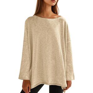 Womens Oversized Long Sleeve Tunic Top Lightweight Eco Fabric Casual